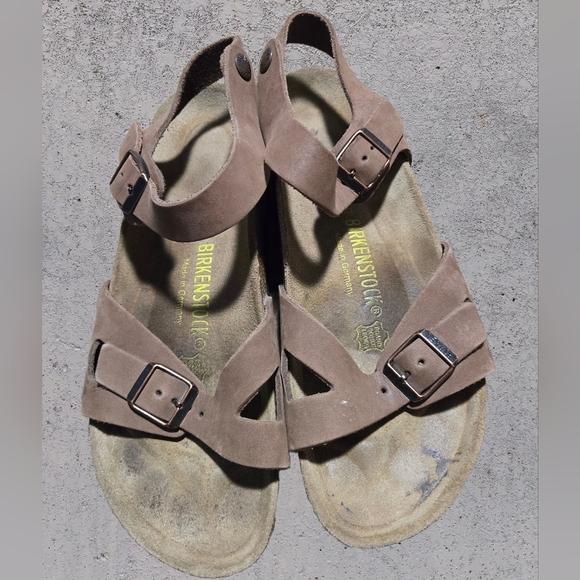 Birkenstock Birki's Rio Birko-Flor Sandals Brown Women 39/8 Narrow Ankle Strap - Picture 1 of 8